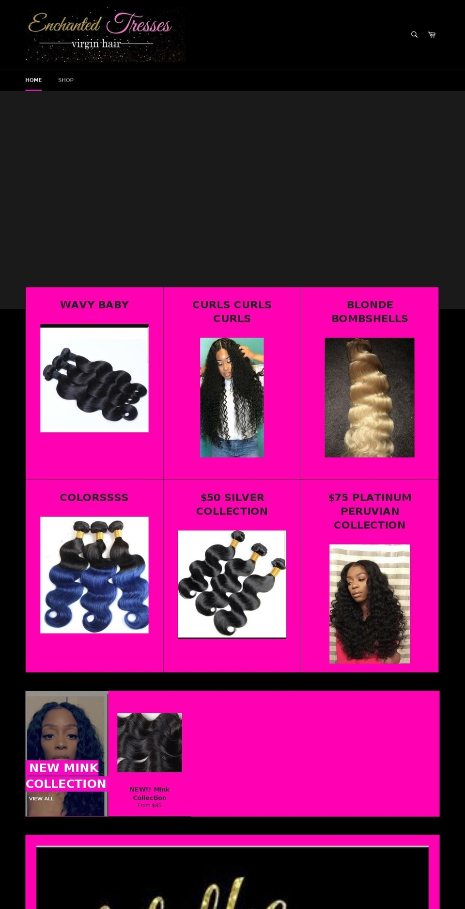 enchantedtresses.com shopify website screenshot