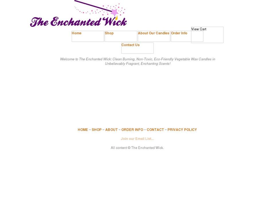 enchantedwickcandles.com — Shopify storefront screenshot