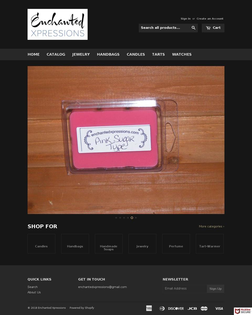 enchantedxpressions.com — Shopify storefront screenshot