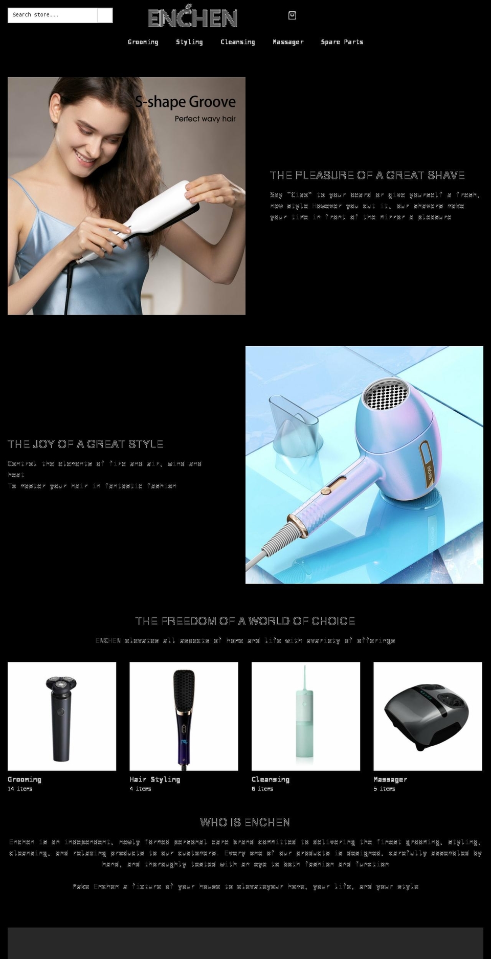 enchentech.com shopify website screenshot