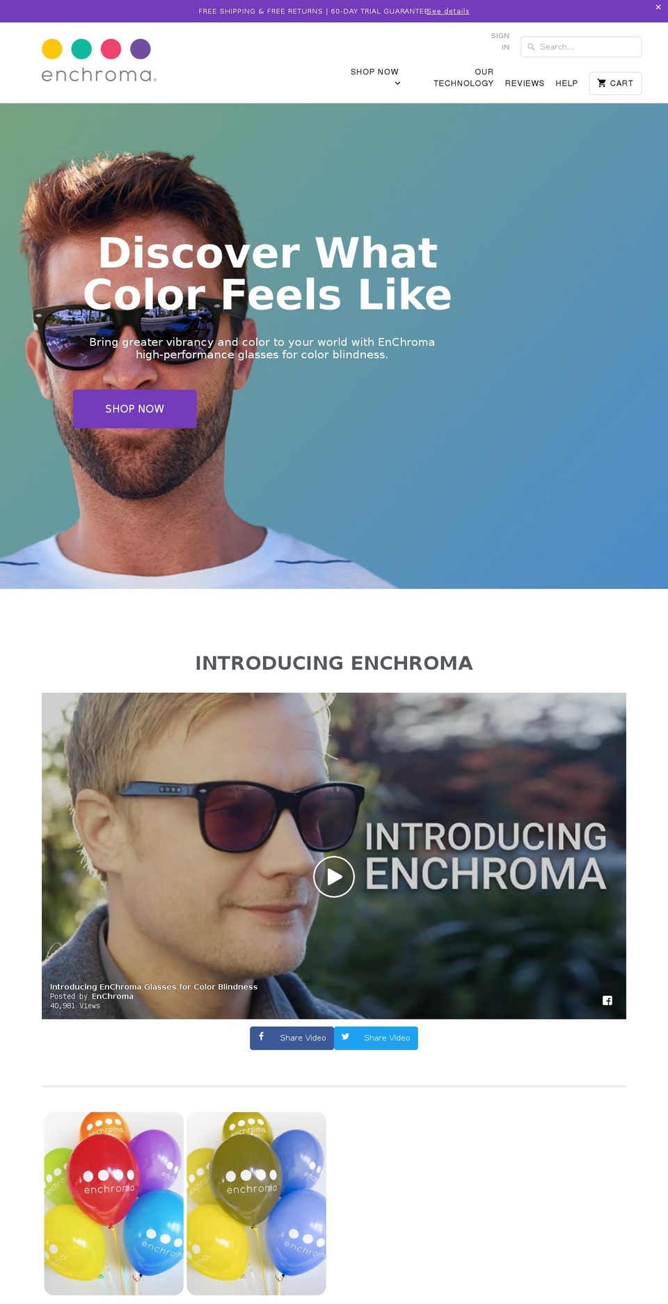 enchroma.life shopify website screenshot