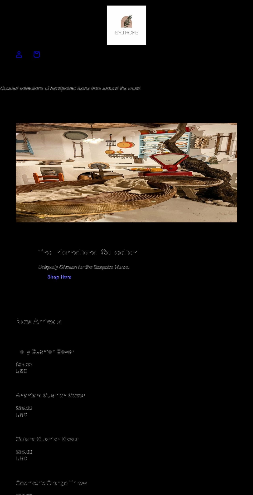 encihome.com shopify website screenshot