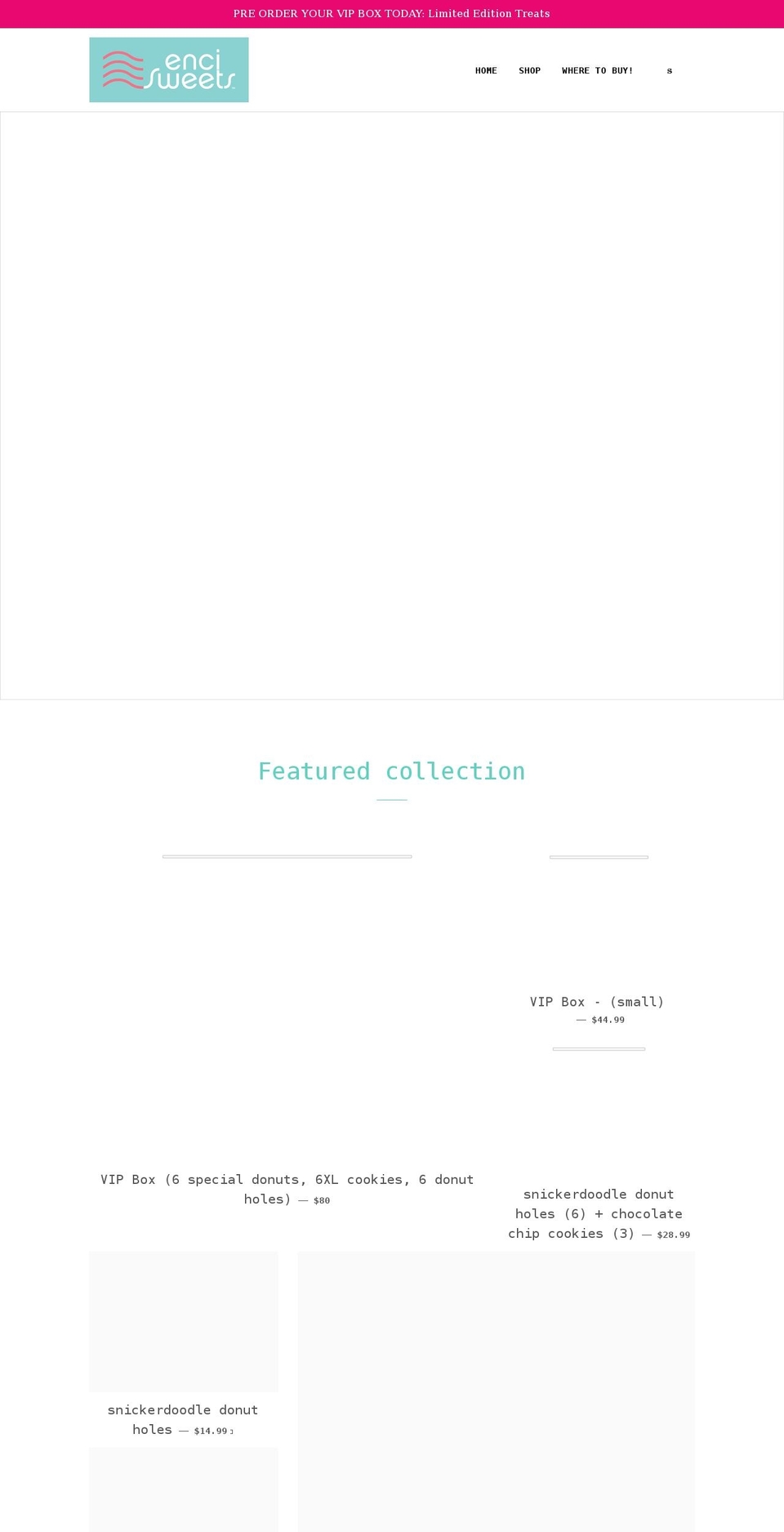 encisweets.com shopify website screenshot