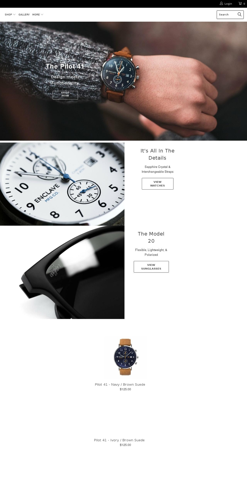 enclaveeyewear.com — Shopify storefront screenshot