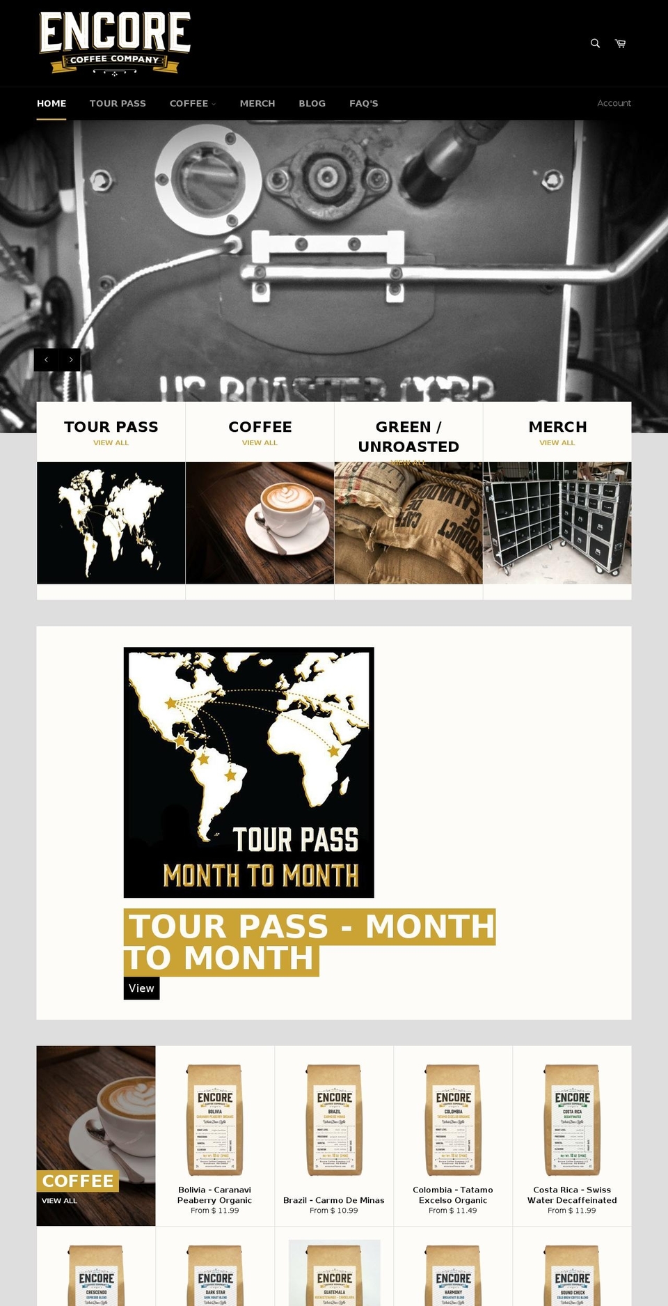 encorecoffeeco.com shopify website screenshot