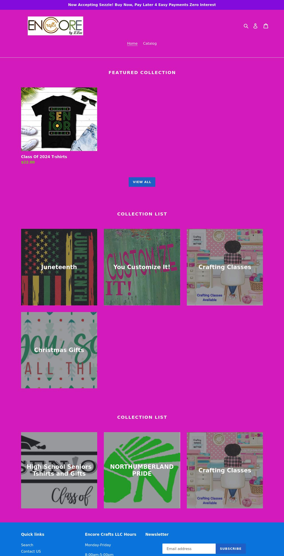 encorecrafts.com shopify website screenshot