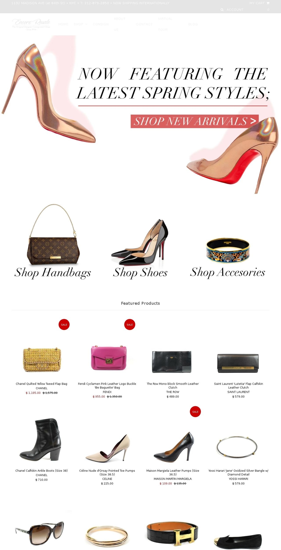 encoreresale.com shopify website screenshot