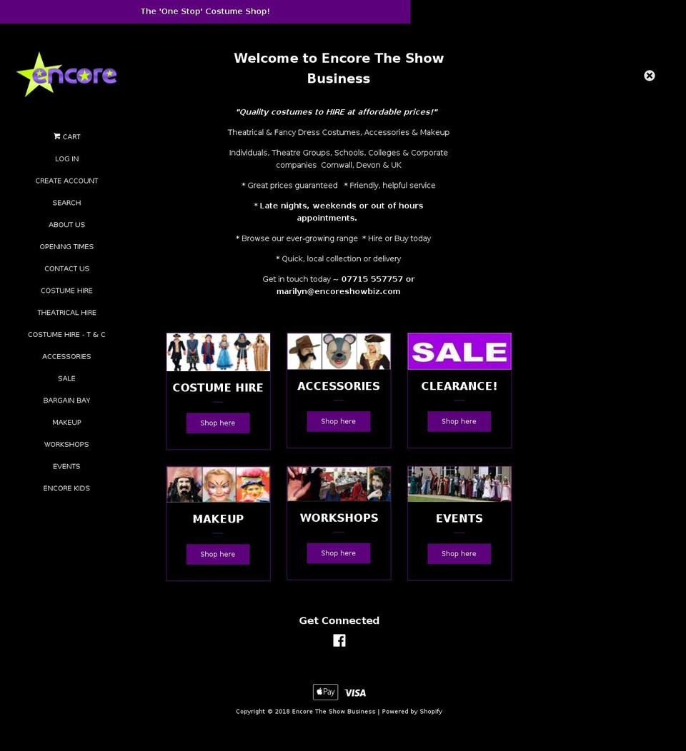Copy of Pop Shopify theme site example encoreshowbiz.com