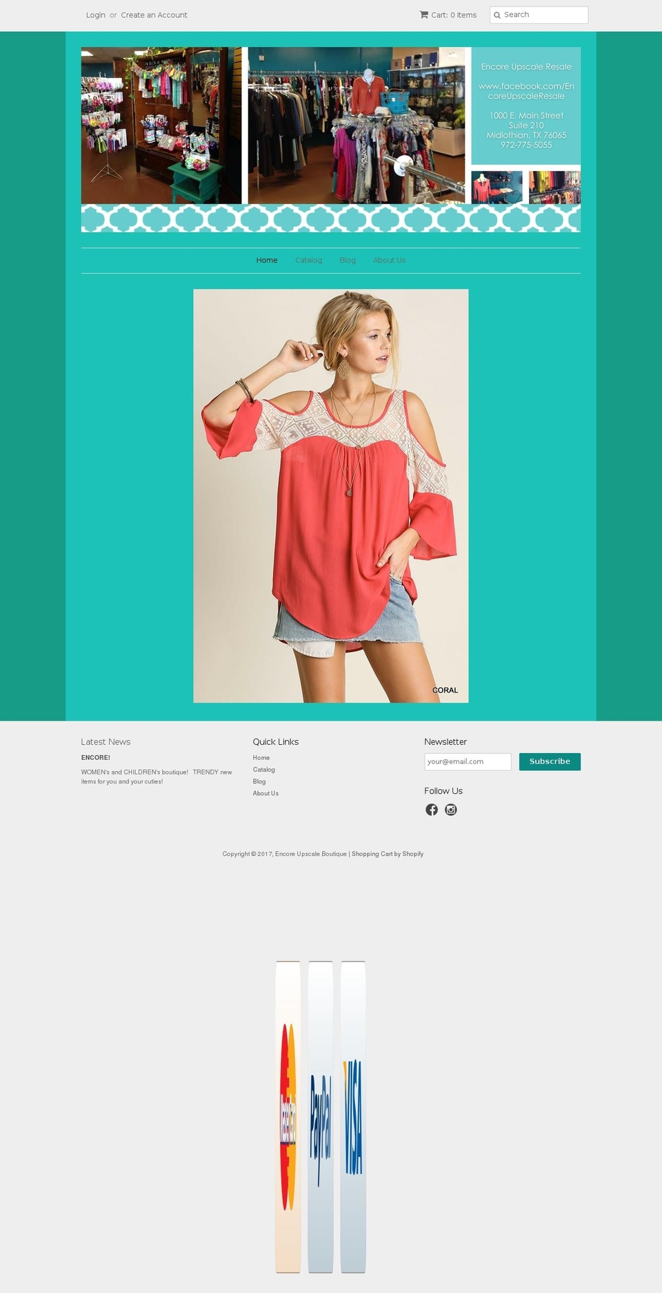 encoreupscaleboutique.com shopify website screenshot