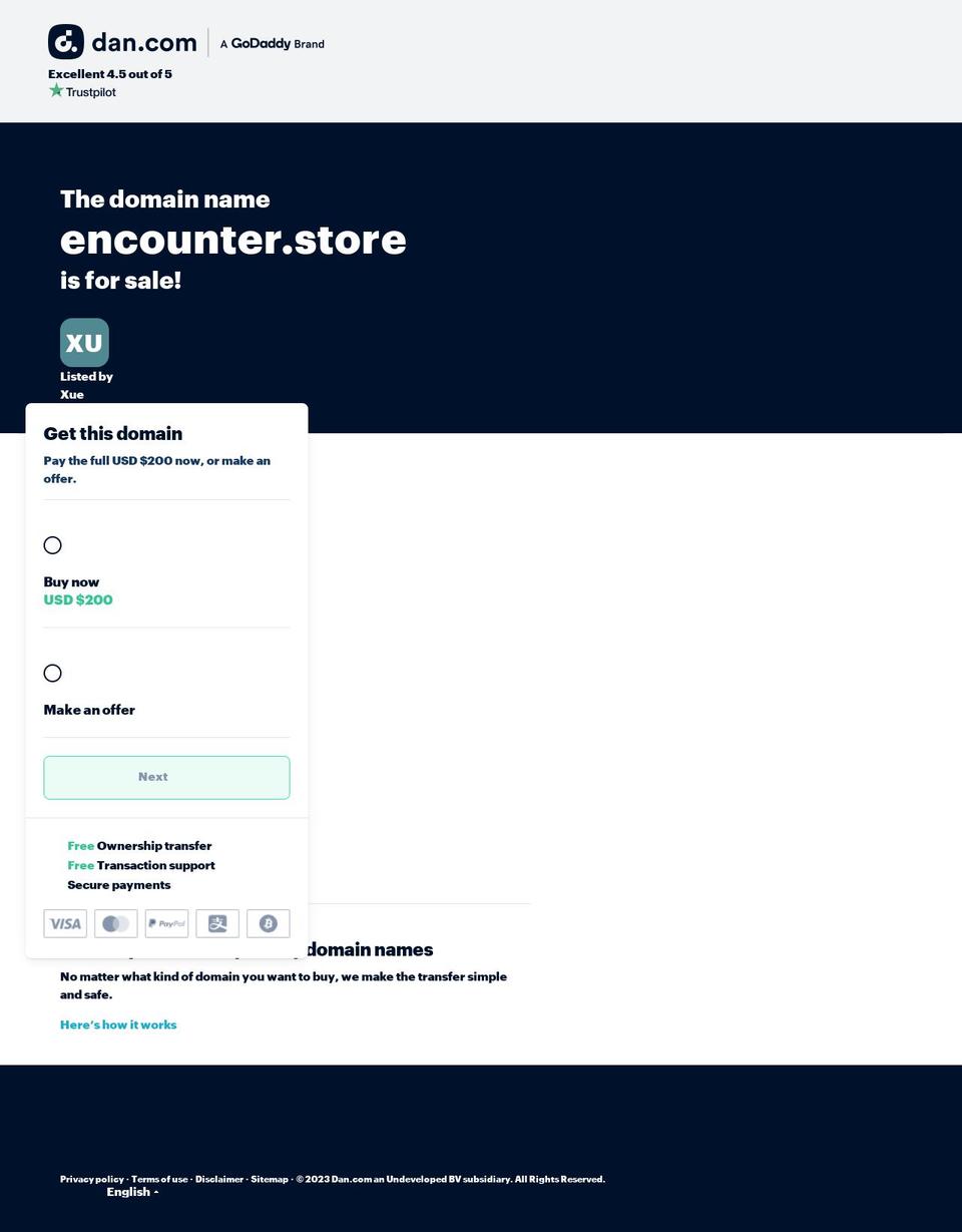 encounter.store shopify website screenshot