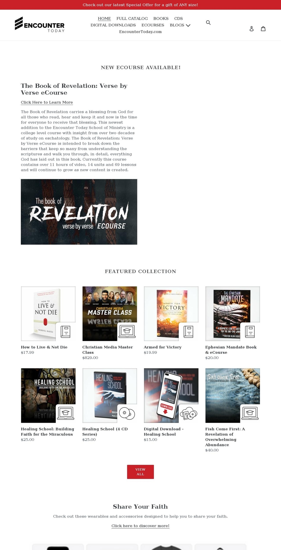 encountertoday.myshopify.com shopify website screenshot