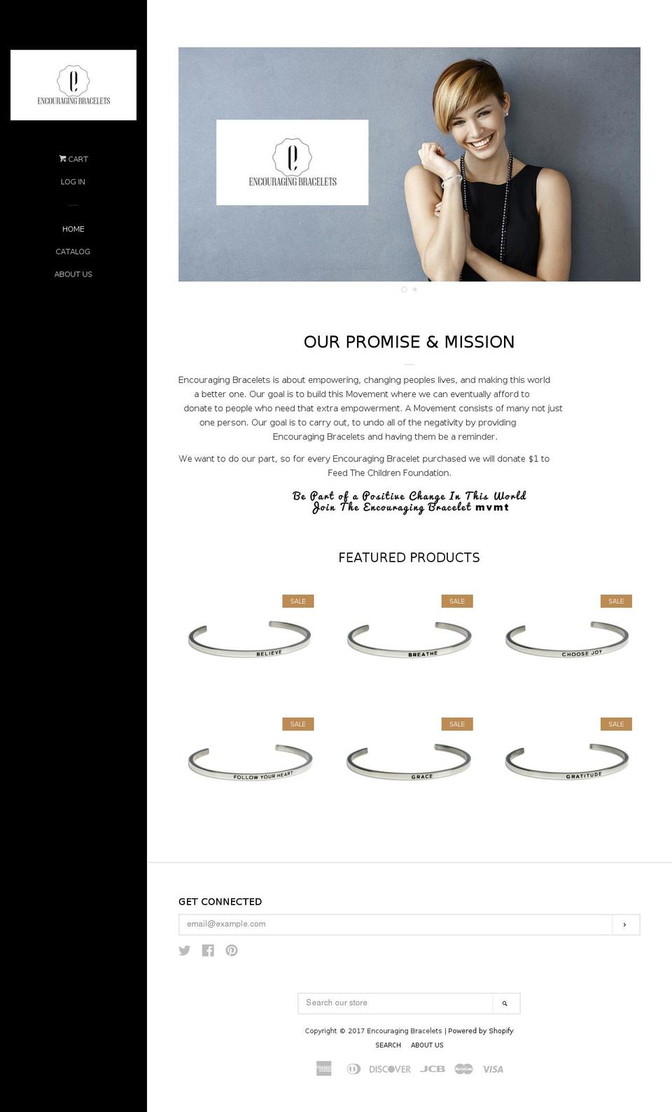 encouragingbracelets.com shopify website screenshot