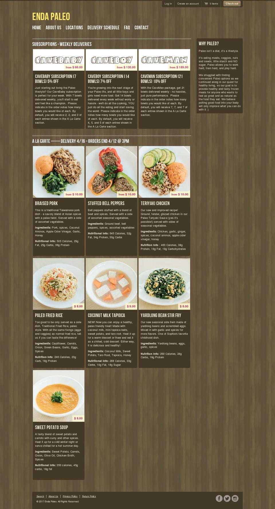 endapaleo.com shopify website screenshot