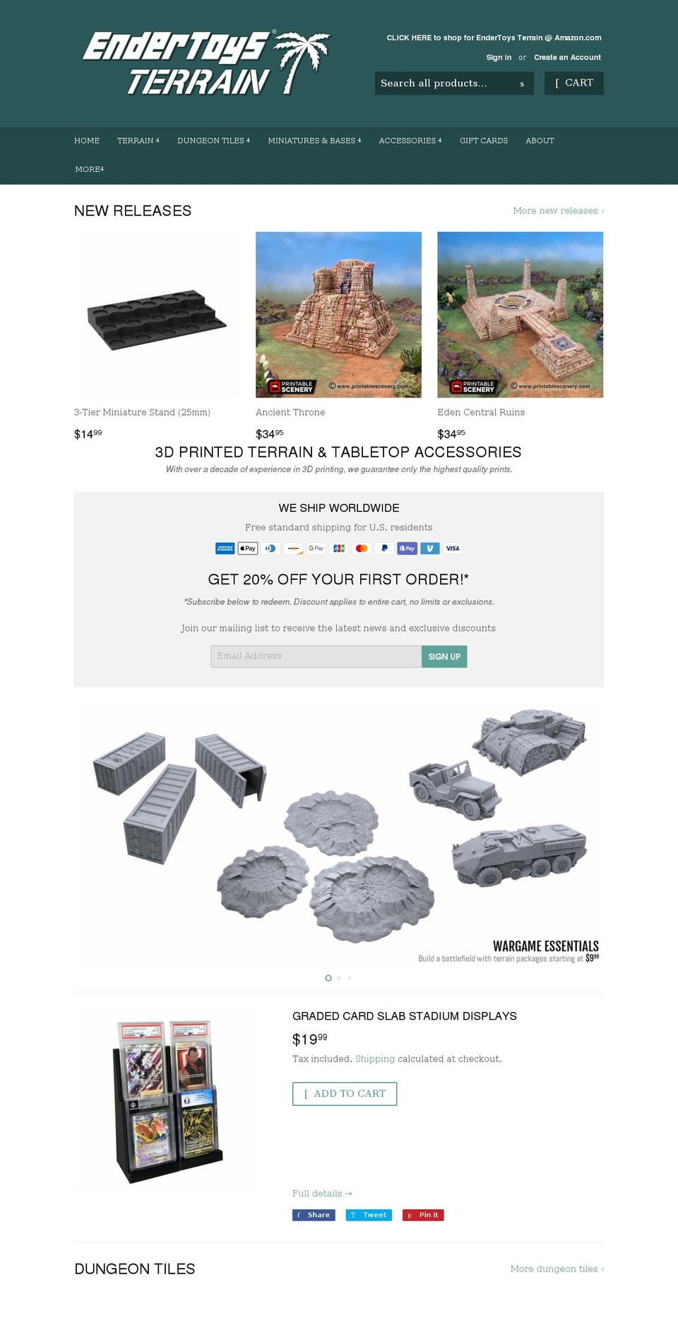 endertoysterrain.com shopify website screenshot