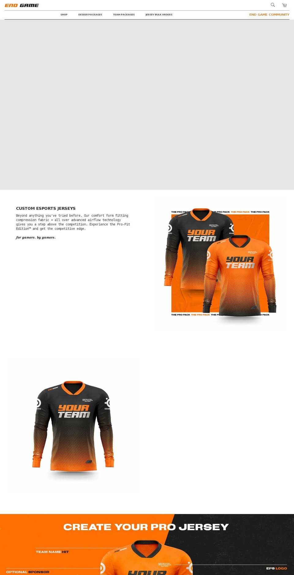 endgameprogear.com shopify website screenshot