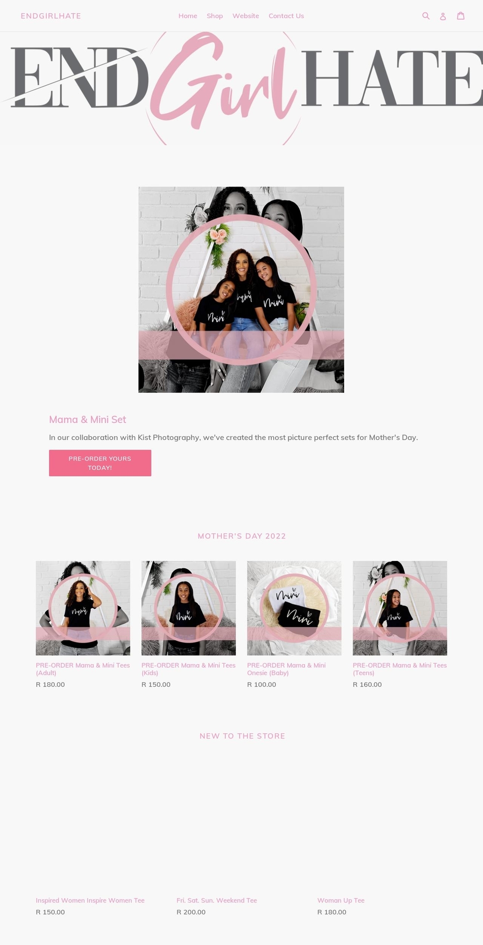 endgirlhate.myshopify.com shopify website screenshot