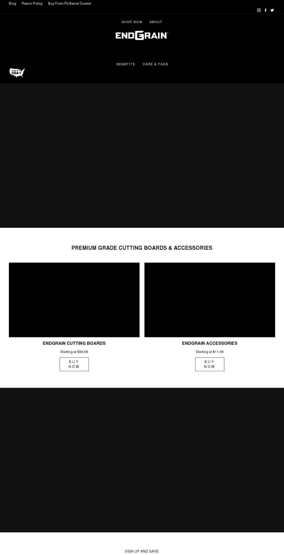 endgrainusa.com shopify website screenshot