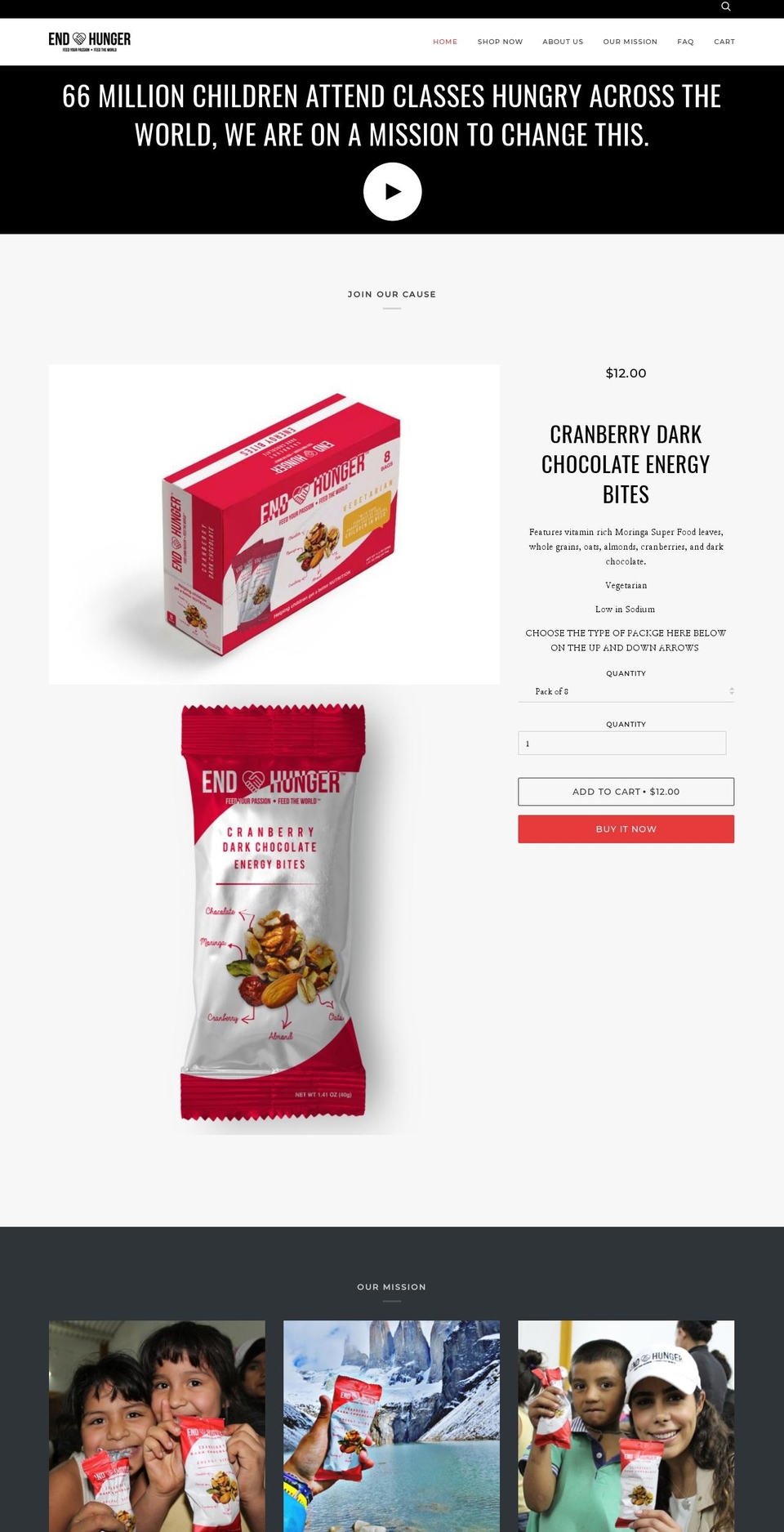 endhungersnacks.com — Shopify storefront screenshot