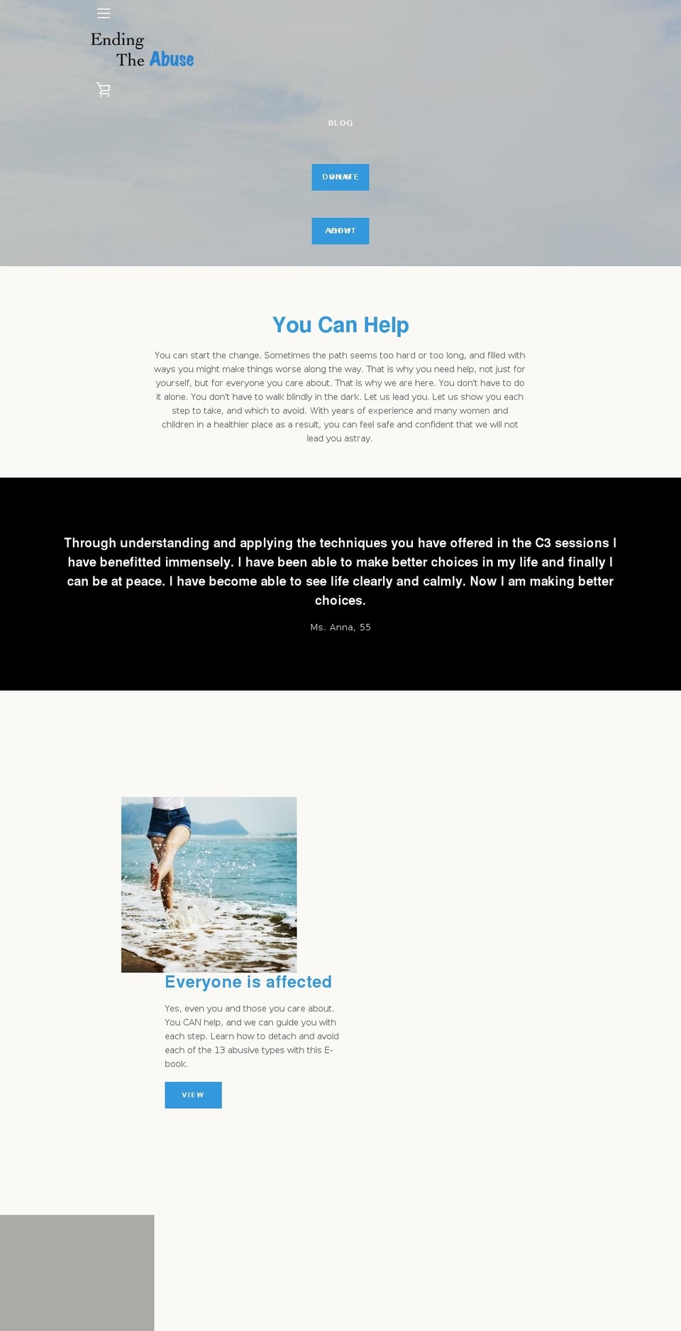 endingtheabuse.org shopify website screenshot