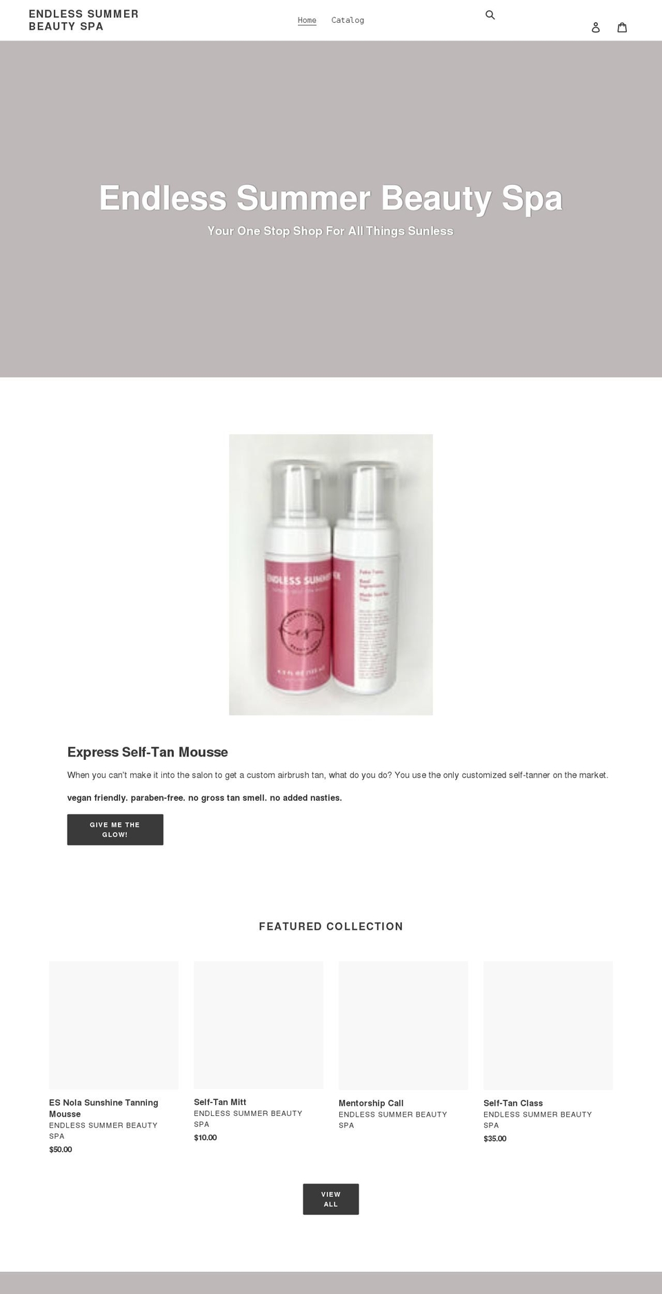 endless-summer-beauty-spa.myshopify.com shopify website screenshot