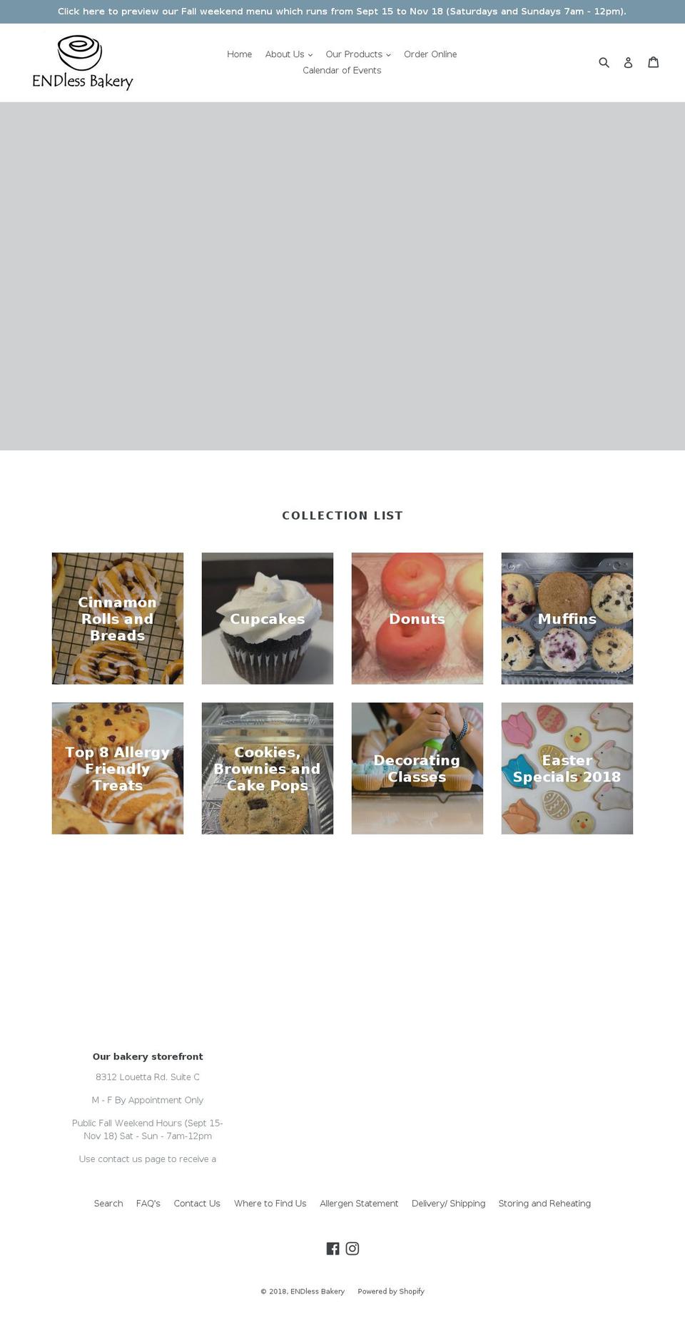 endlessbakery.com shopify website screenshot