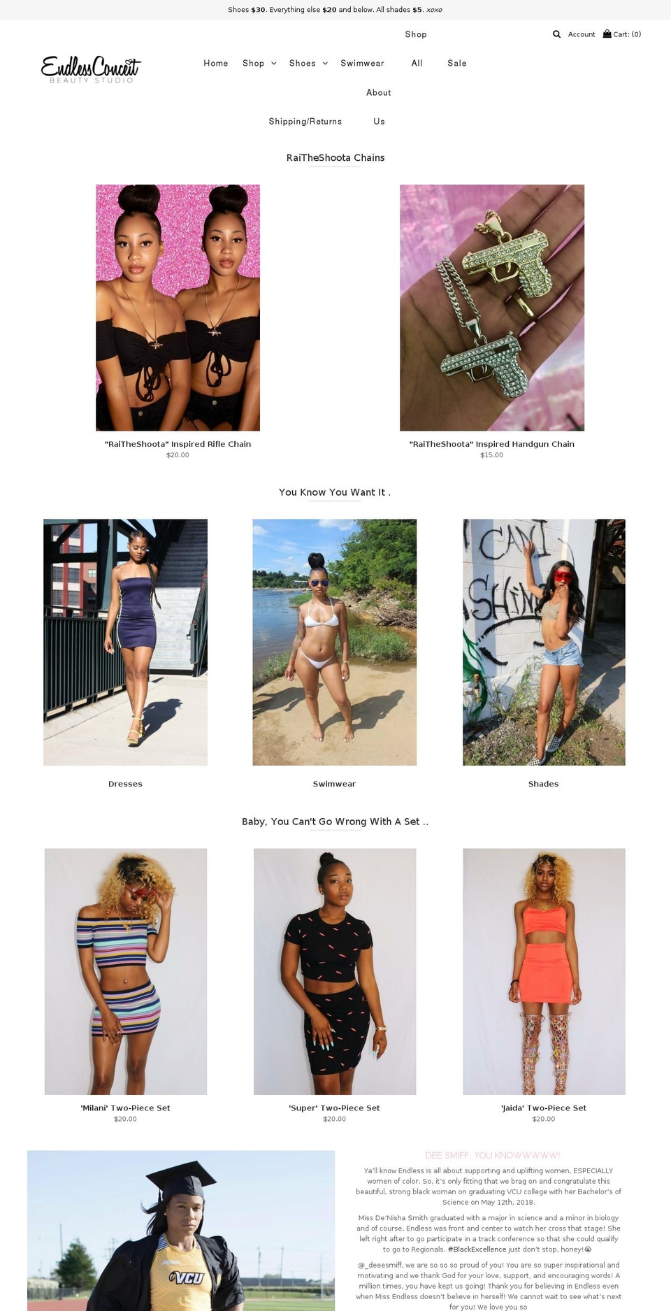 endlessconceit.com shopify website screenshot