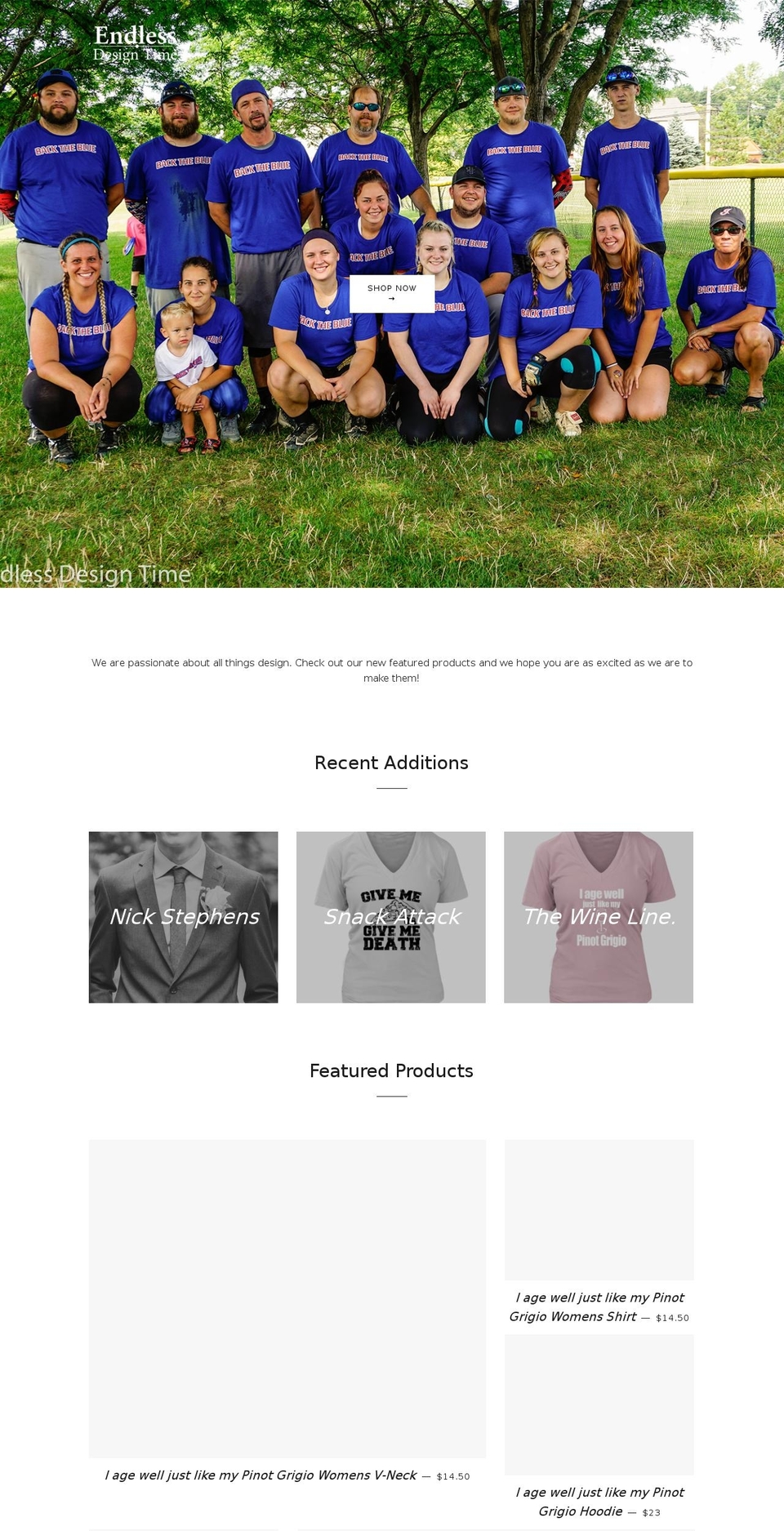 endlessdesigntime.com — Shopify storefront screenshot