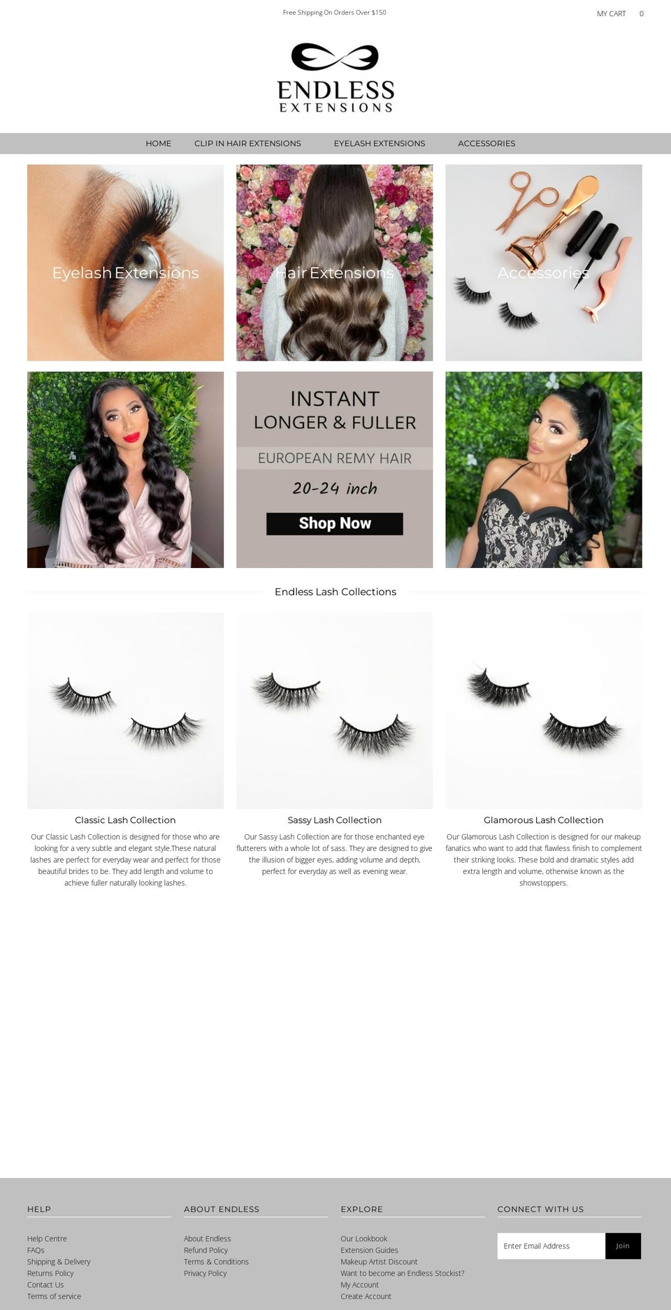 endlessextensions.com.au shopify website screenshot