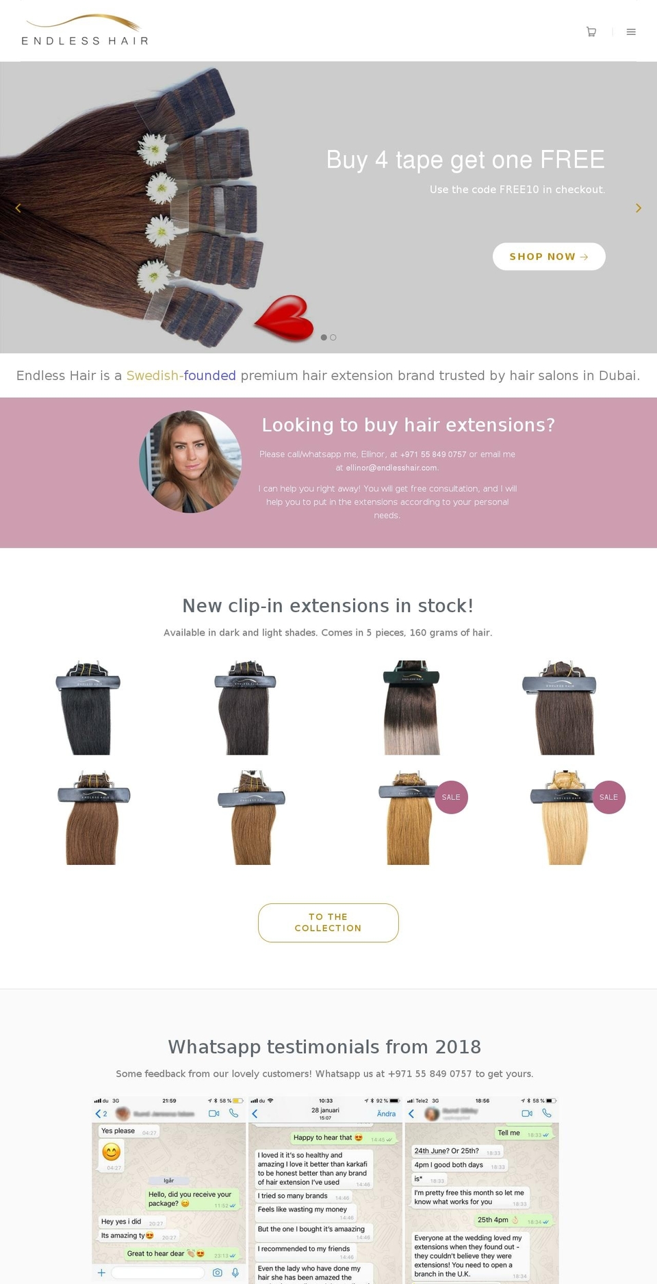 endlesshair.com shopify website screenshot