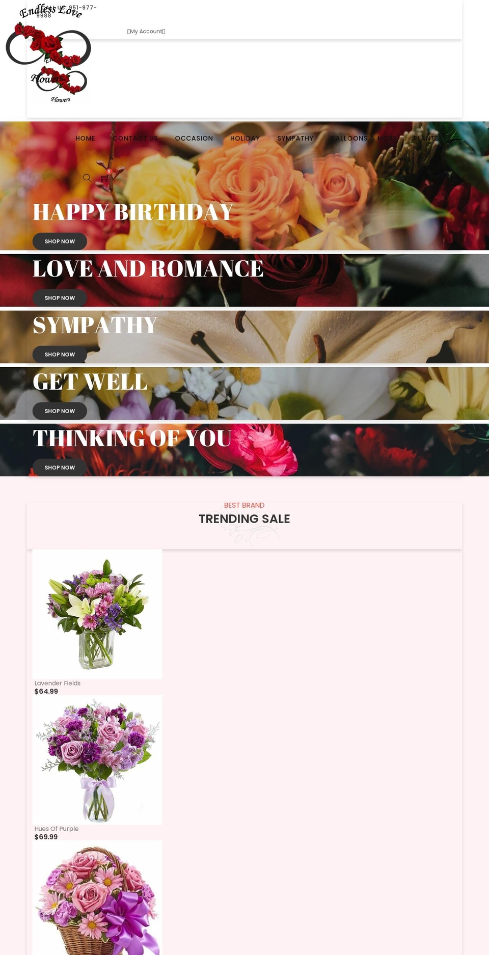 endlessloveflowers.com shopify website screenshot