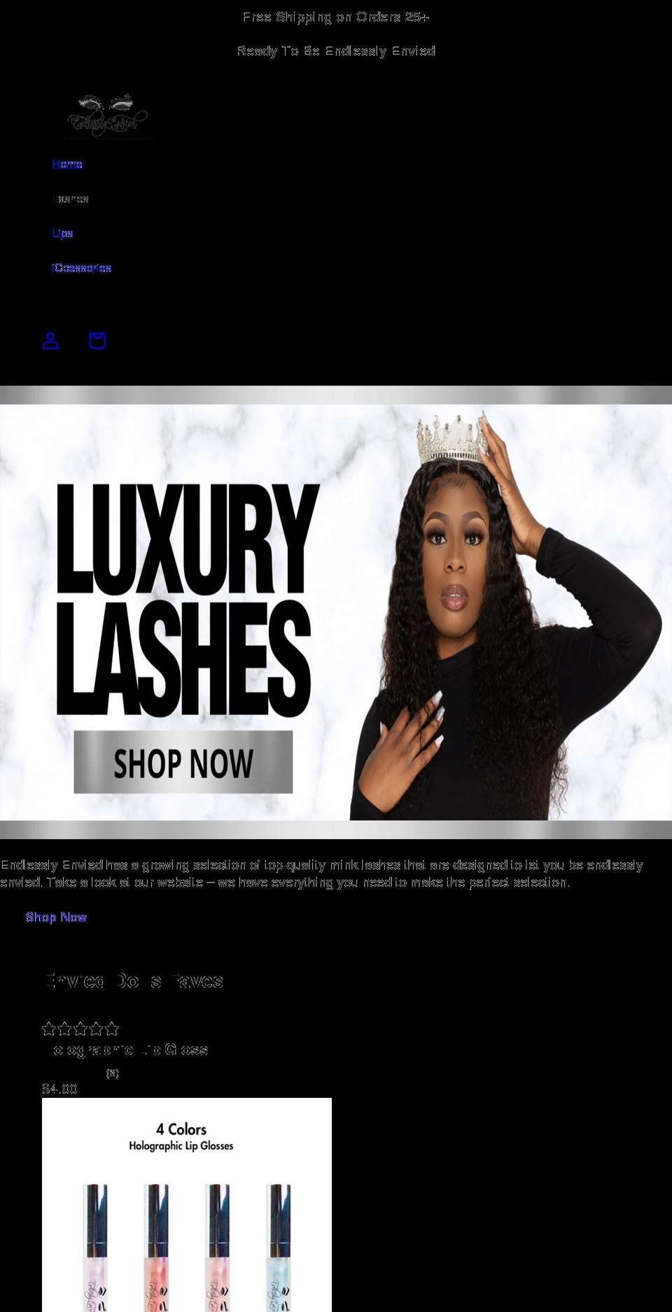 endlesslyenvied.com shopify website screenshot