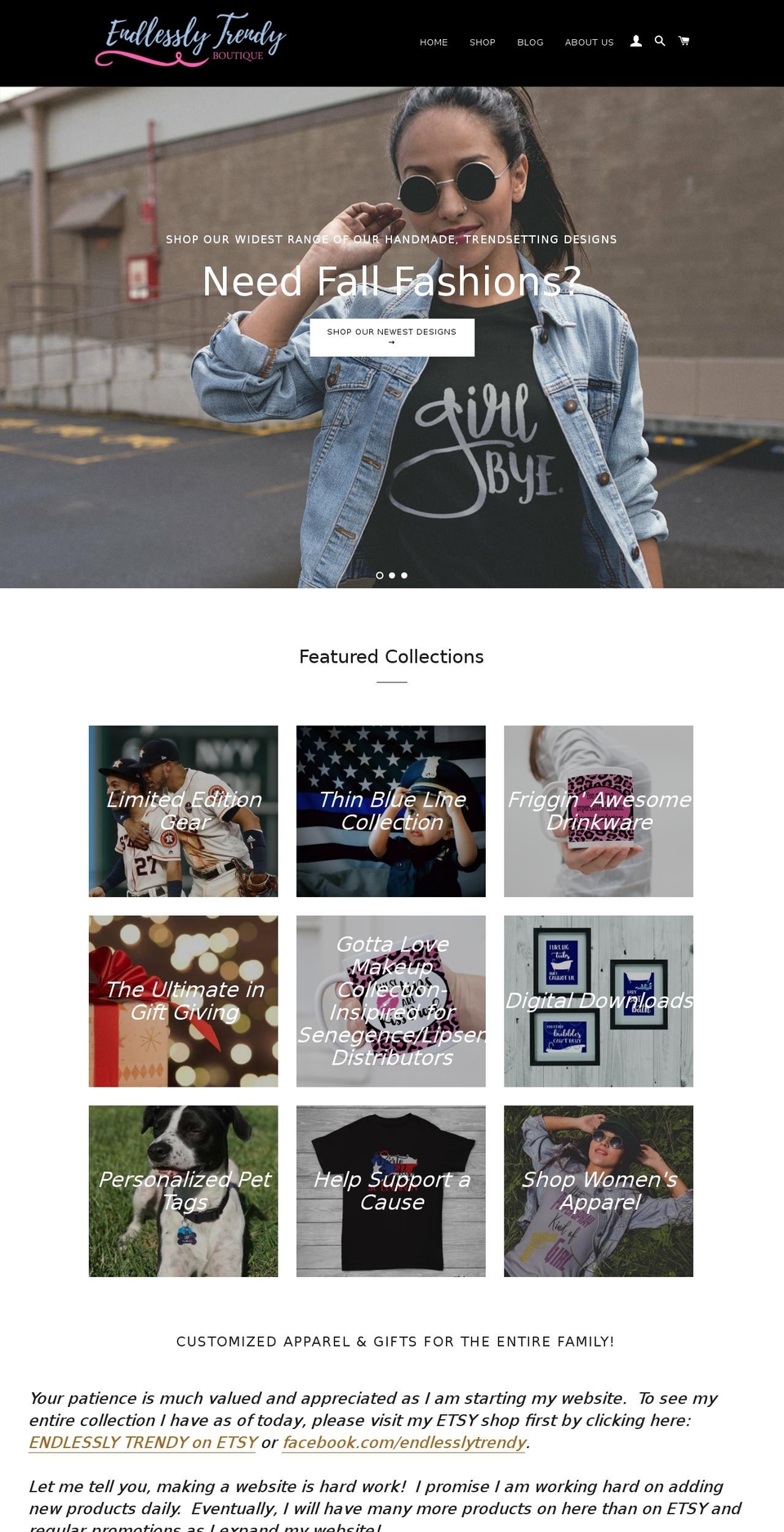 endlesslytrendy.com shopify website screenshot
