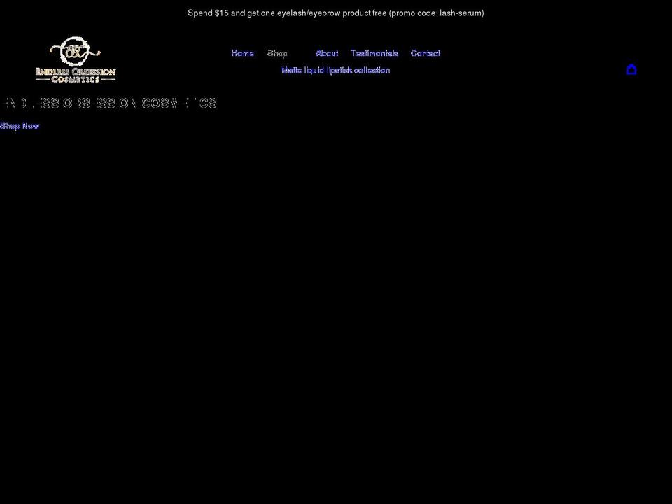 endlessobsessioncosmetics.com shopify website screenshot