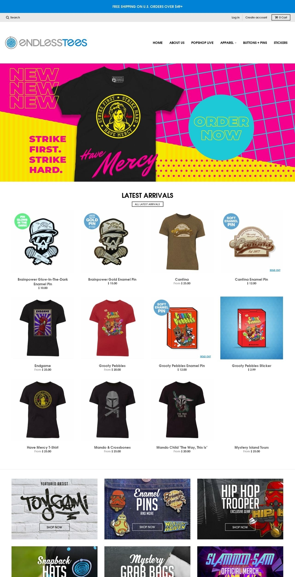 endlesspatches.com — Shopify storefront screenshot
