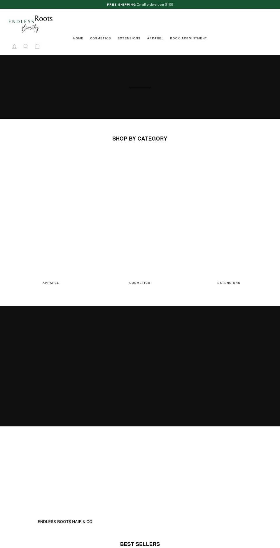 endlessrootshairco.shop shopify website screenshot