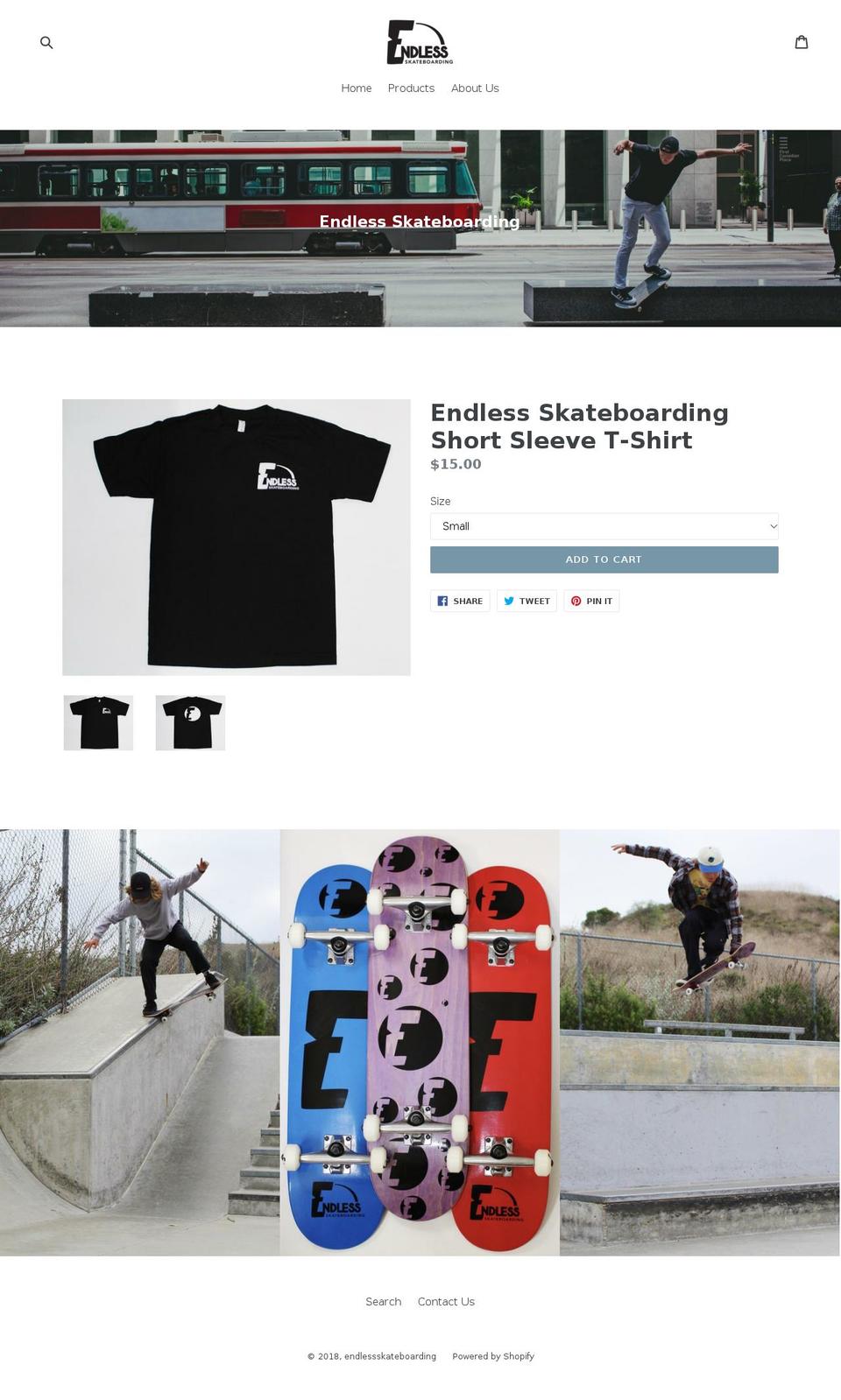 endlessskateboarding.com — Shopify storefront screenshot