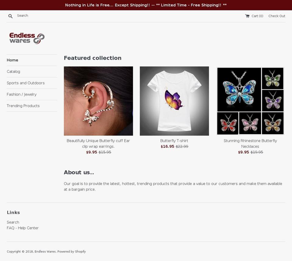 endlesswares.com — Shopify storefront screenshot