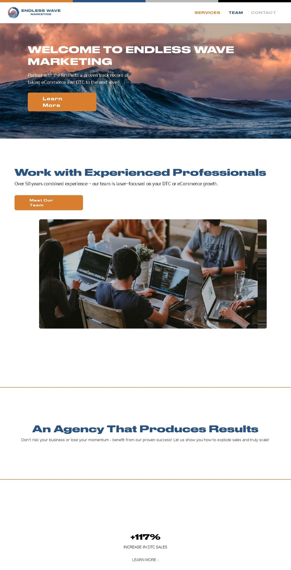 endlesswavemarketing.com shopify website screenshot