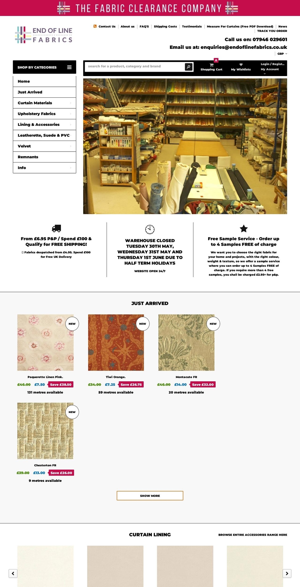 minimart-theme-source Shopify theme site example endoflinefabrics.co.uk