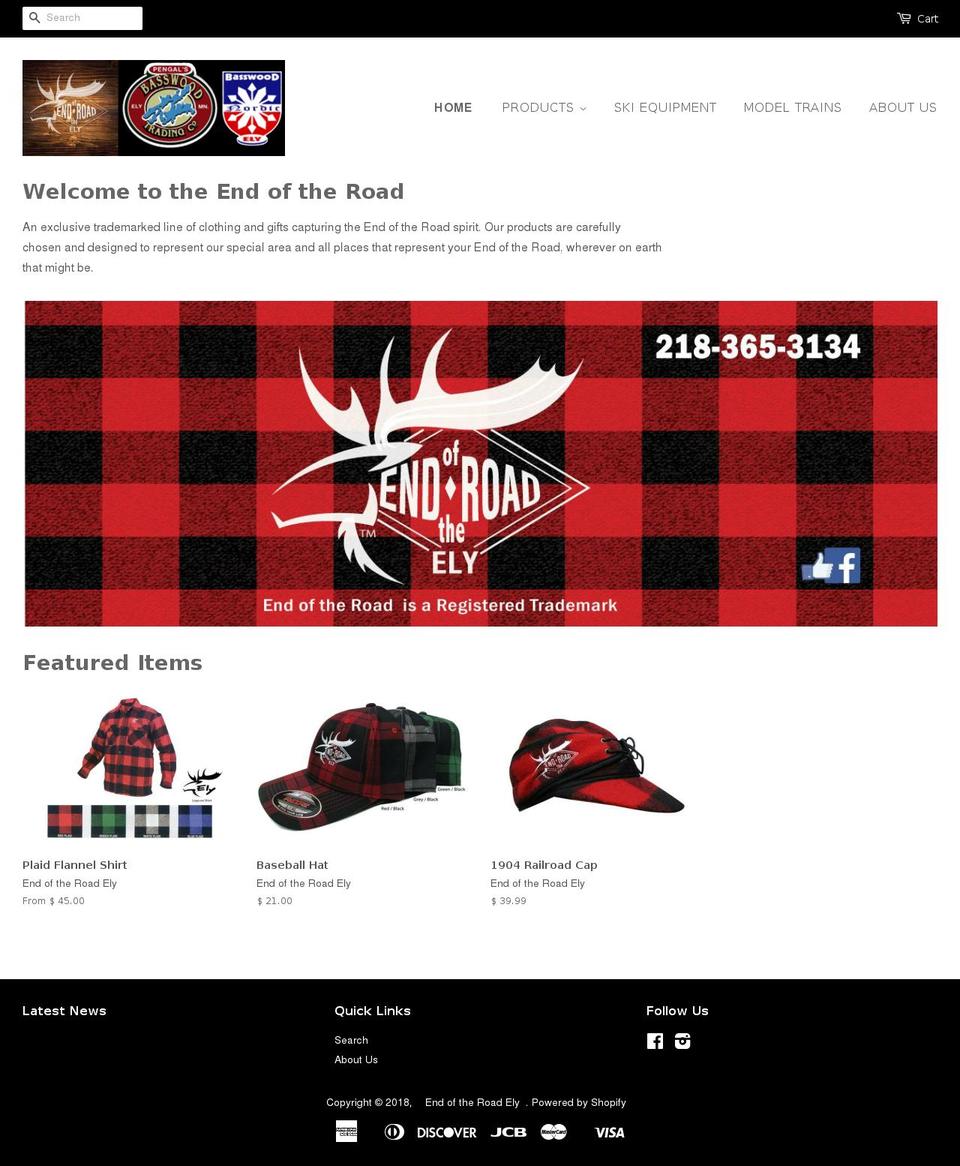 29 Shopify theme site example endoftheroadely.com
