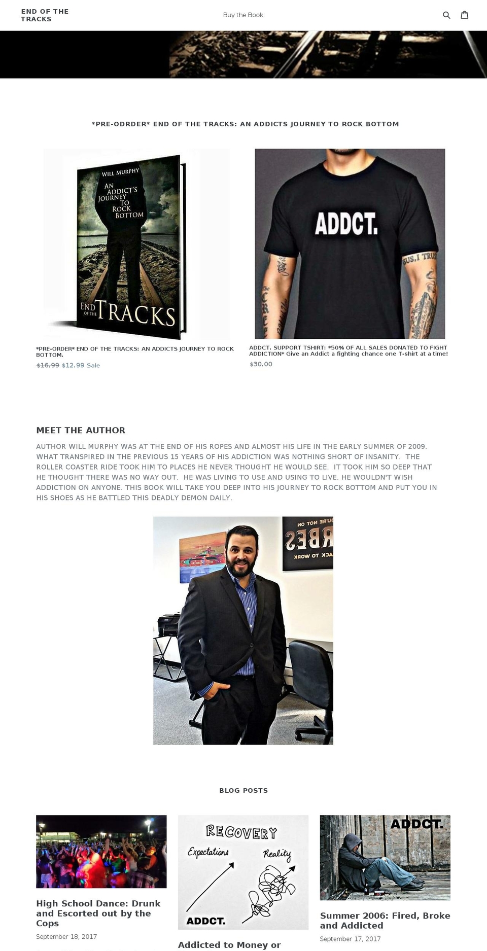endofthetracks.com — Shopify storefront screenshot