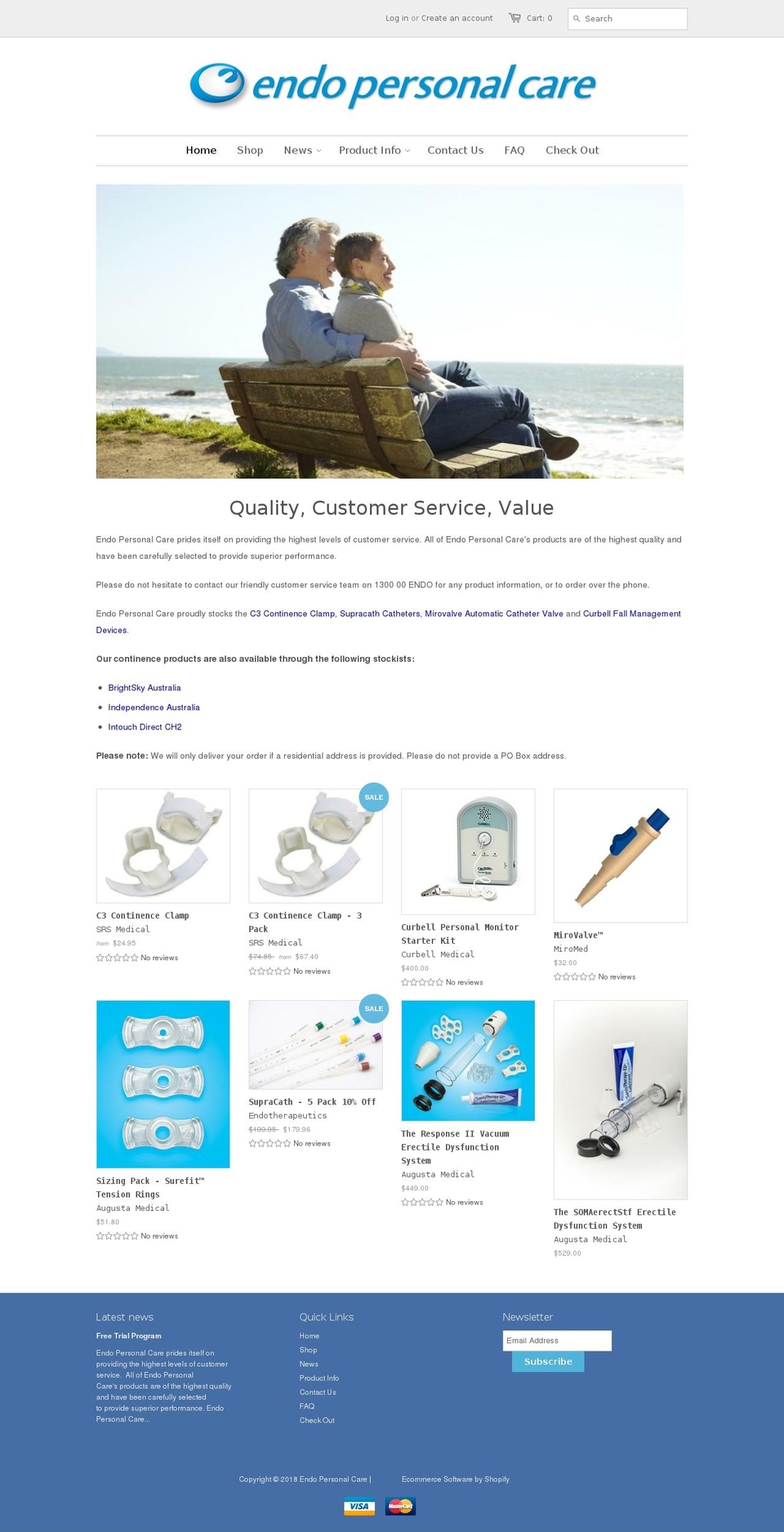 endopersonalcare.com.au shopify website screenshot