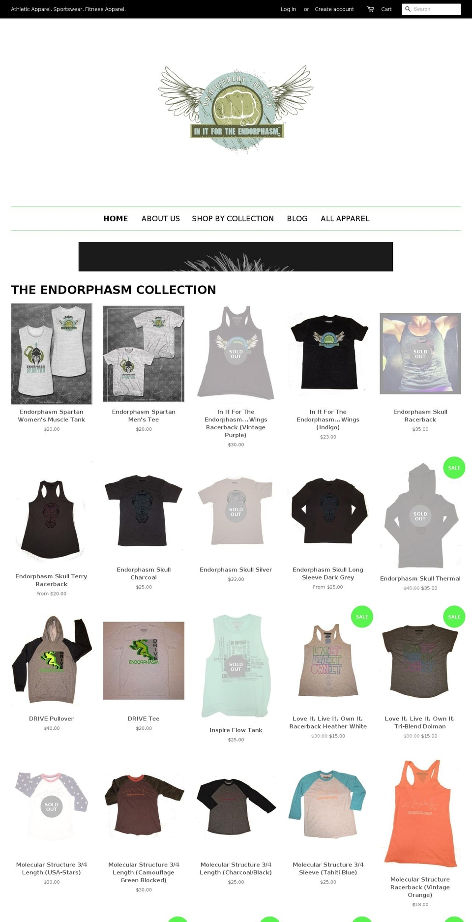 endorphasmapparel.com — Shopify storefront screenshot