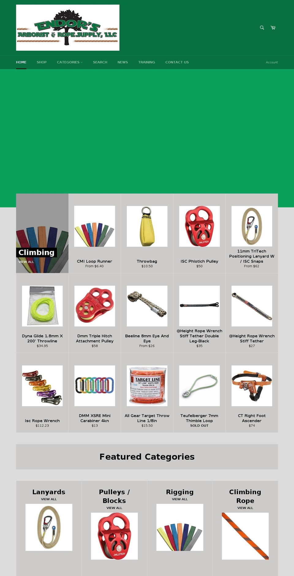 endorstreegear.net shopify website screenshot