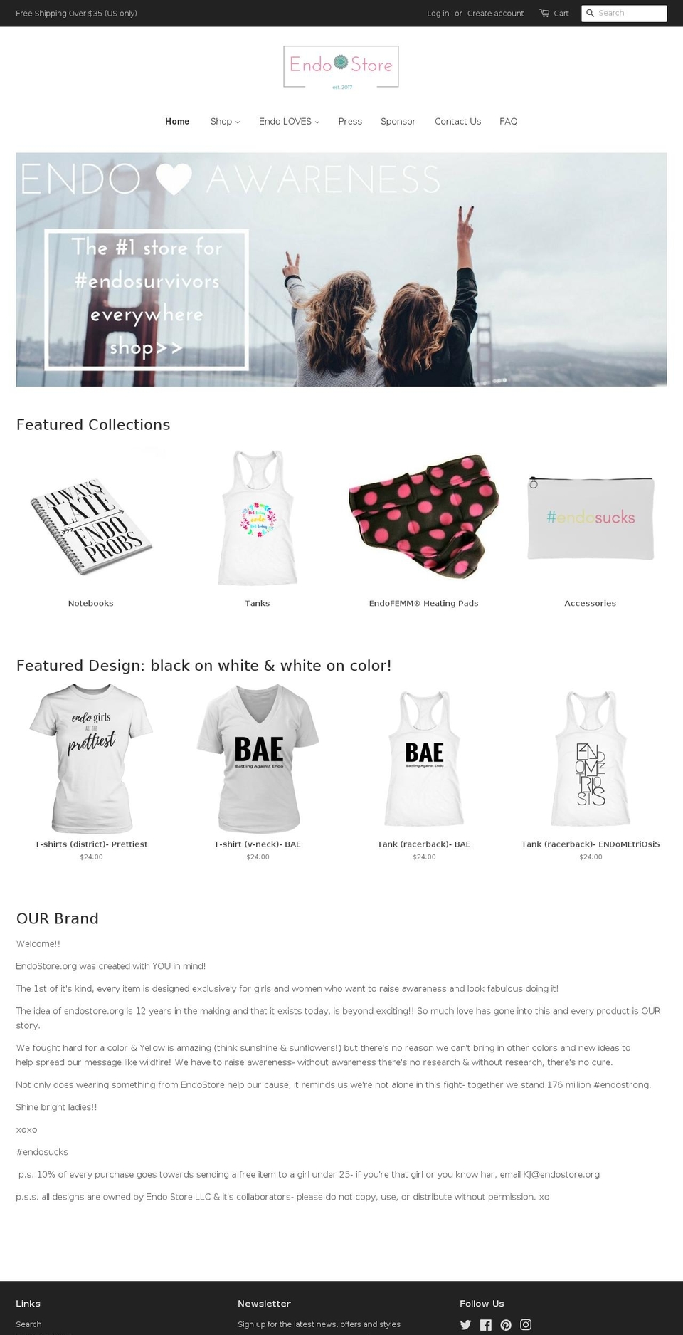endostore.org shopify website screenshot