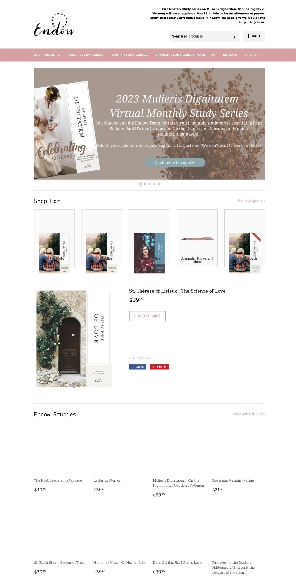 endow-groups.myshopify.com shopify website screenshot
