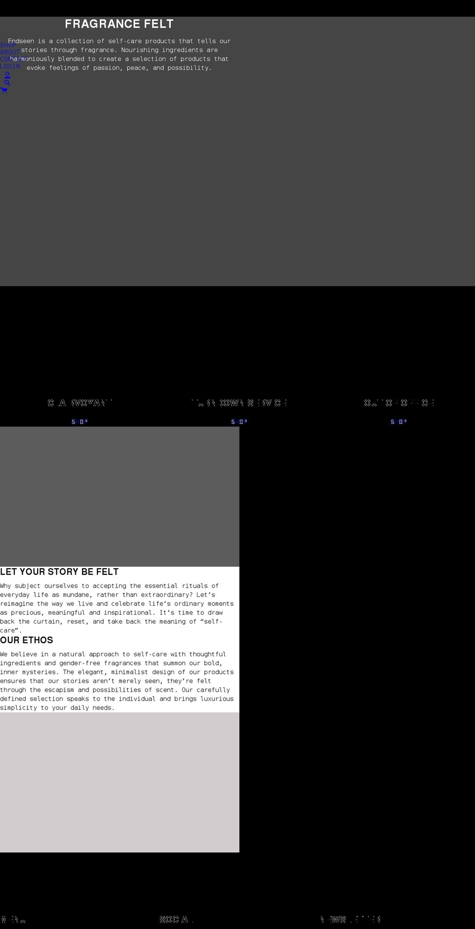endseen.com shopify website screenshot