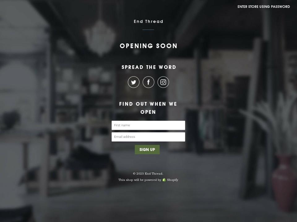 endthread.net shopify website screenshot