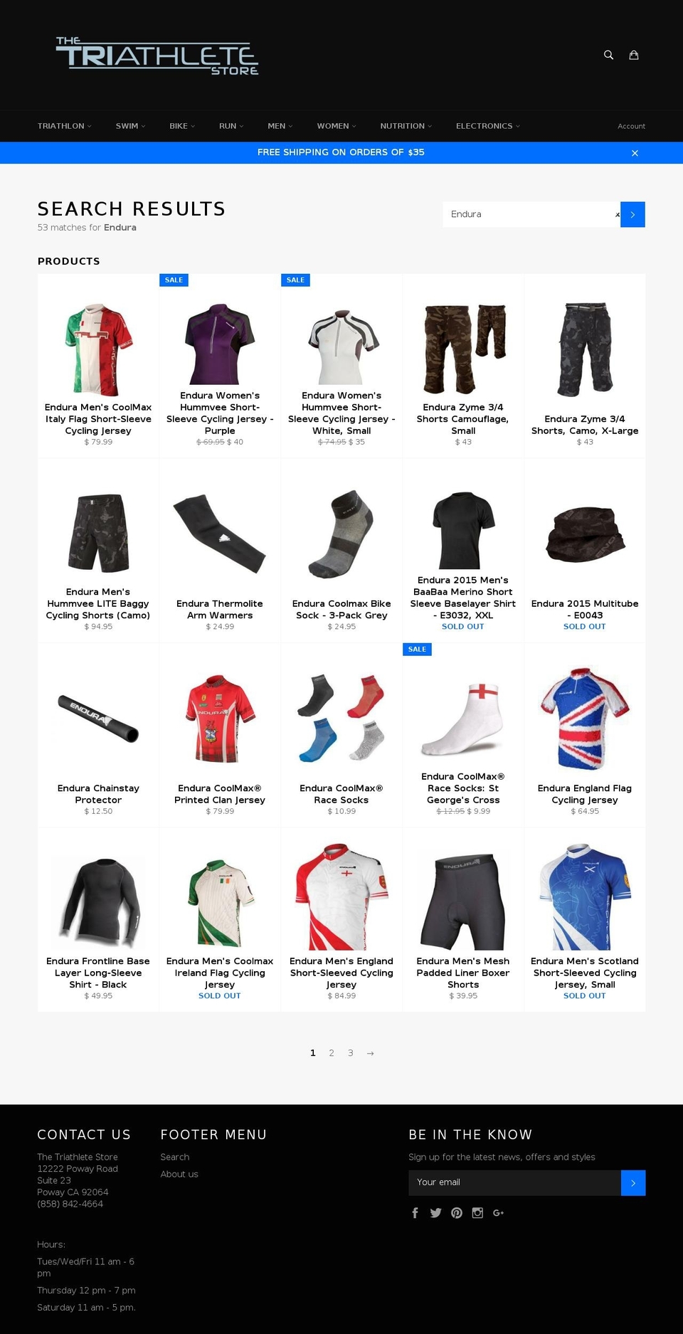 enduracycling.com shopify website screenshot