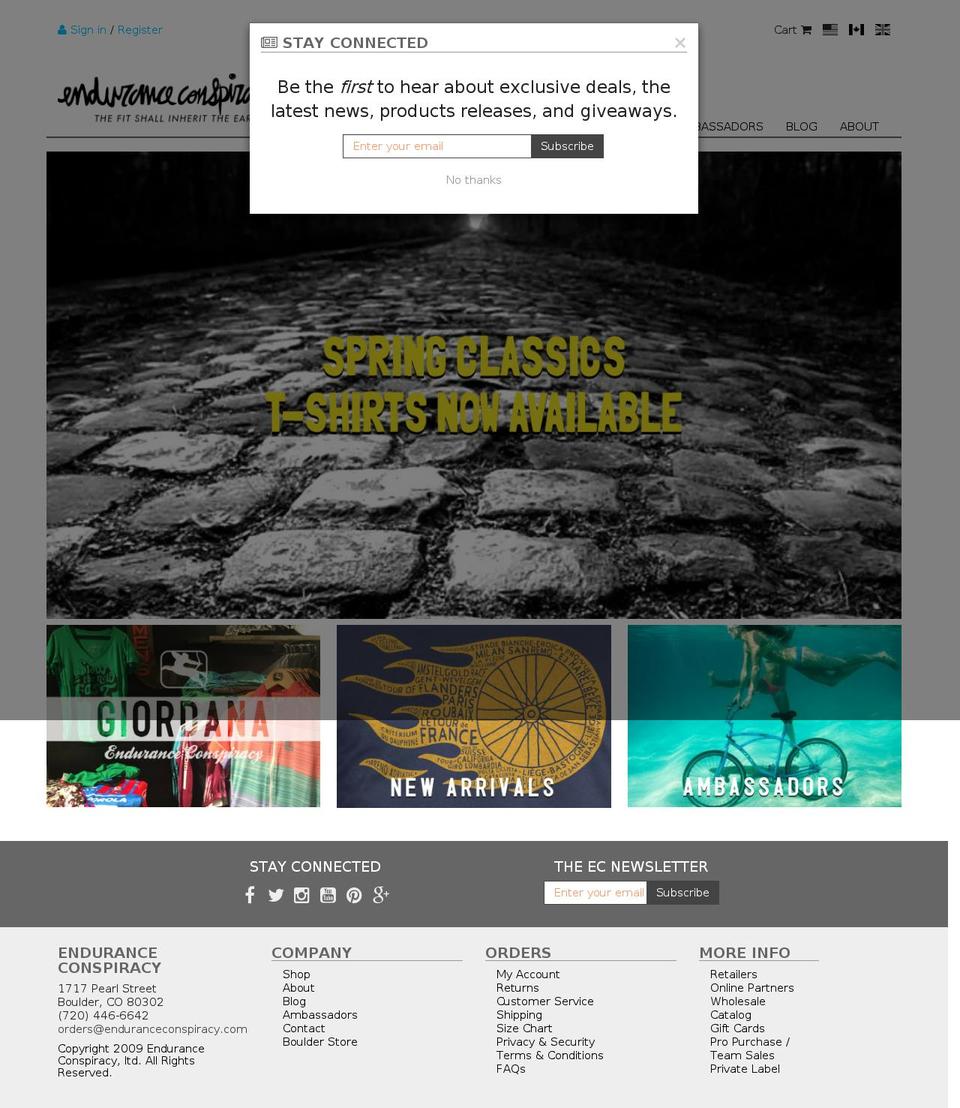 enduranceconspiracy.com shopify website screenshot